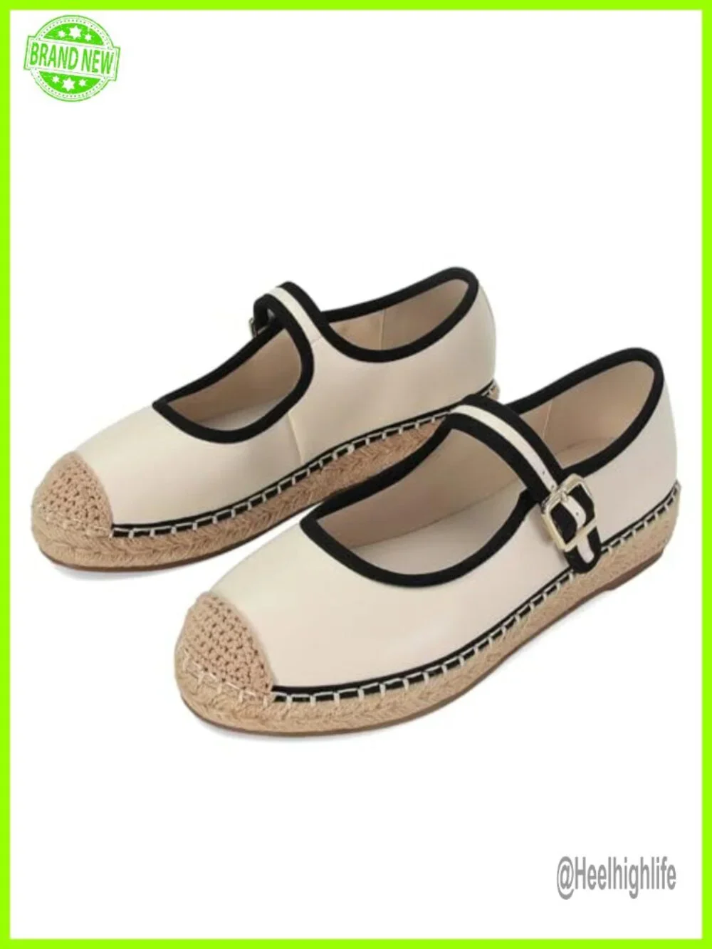 Mesh Raffia Espadrille Platform Mary Jane Flats Women's Summer Breathable